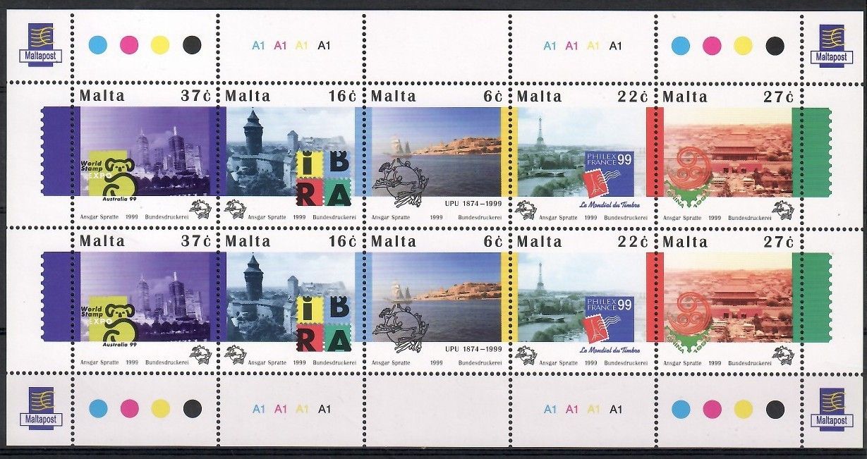 Znaczek Malta 1999 Mi ark 1067-1071 Czyste **