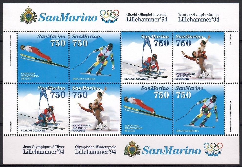 Znaczek San Marino 1994 Mi bl 18 Czyste **