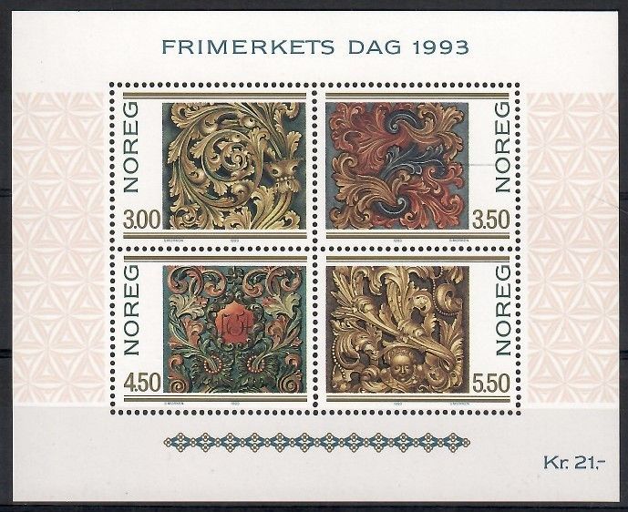 Znaczek Norwegia 1993 Mi bl 20 Czyste **