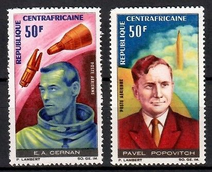 Znaczek Republika Środkowoafrykańska 1966 Mi 120-121 Czyste **