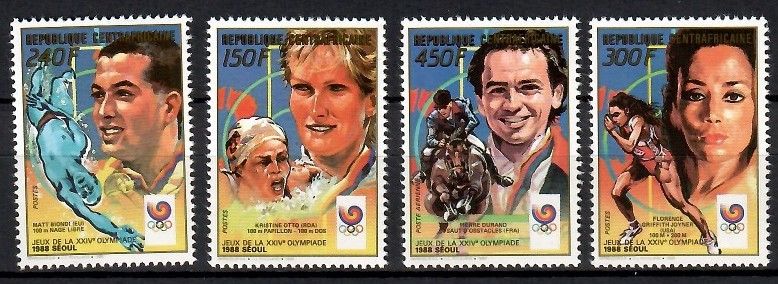 Znaczek Republika Środkowoafrykańska 1989 Mi 1355-1358 Czyste **