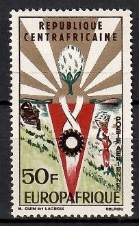 Znaczek Republika Środkowoafrykańska 1965 Mi 94 Czyste **