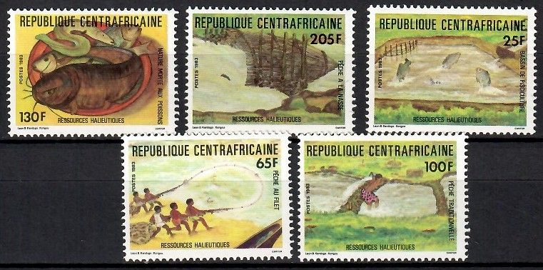 Znaczek Republika Środkowoafrykańska 1983 Mi 995-999 Czyste **