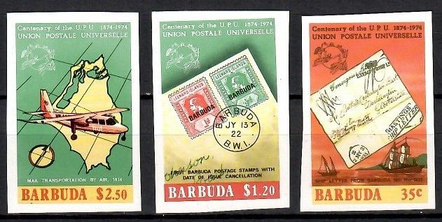 Znaczek Barbuda 1974 Mi 182-184B Czyste **