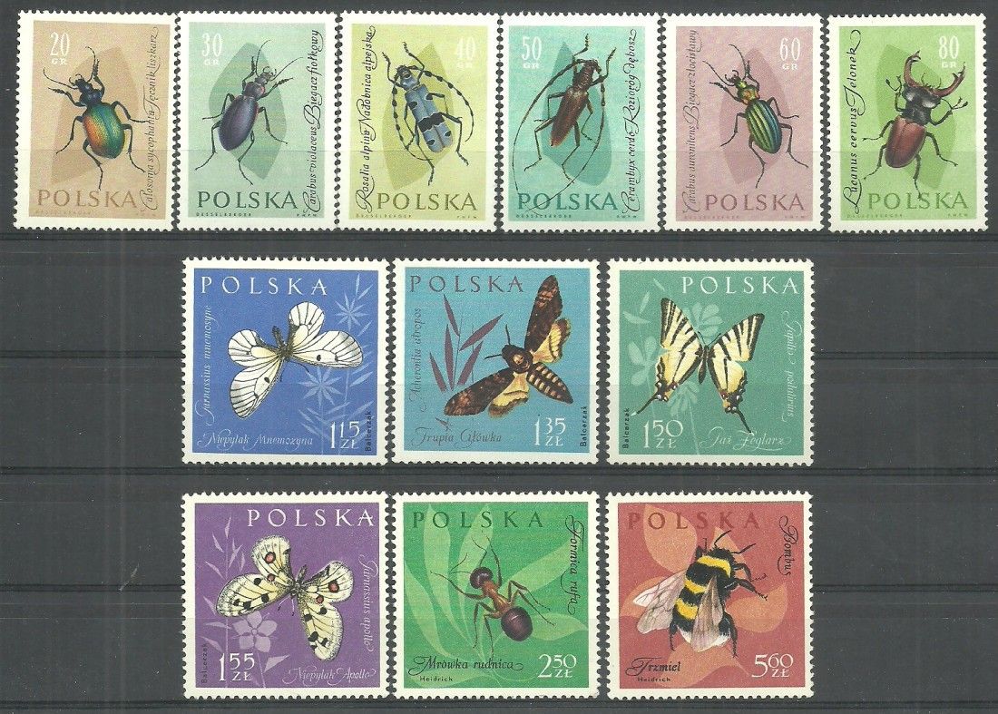 Znaczek Polska 1962 Mi 1277-1288 Fi 1132-1143 Czyste **