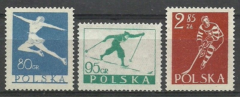 Znaczek Polska 1953 Mi 831-833 Fi 696-698 Czyste **