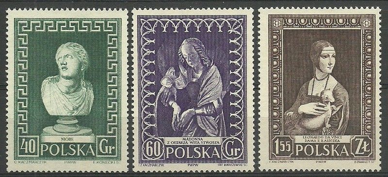 Znaczek Polska 1956 Mi 990-992 Fi 937-939 Czyste **