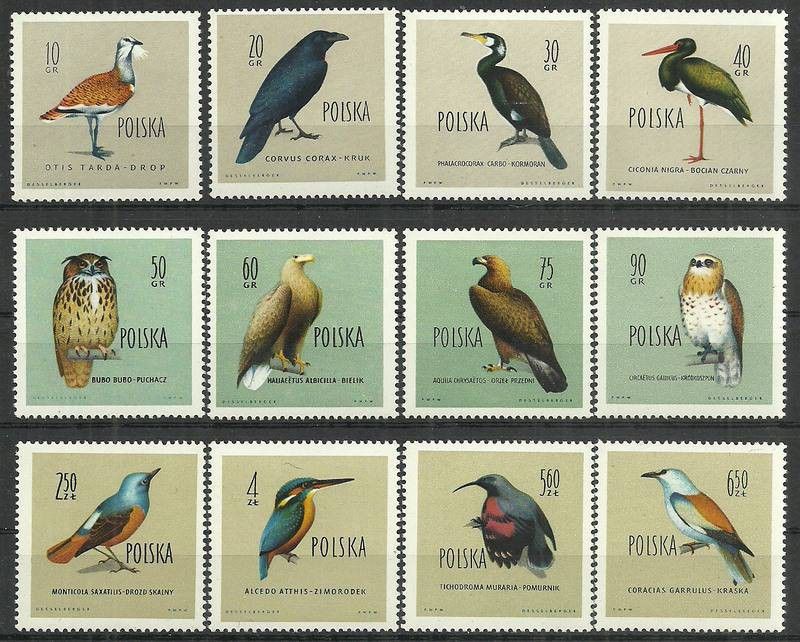 Znaczek Polska 1960 Mi 1197-1208 Fi 1062-1073 Czyste **