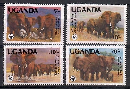 Znaczek Uganda 1983 Mi 361-364C Czyste **