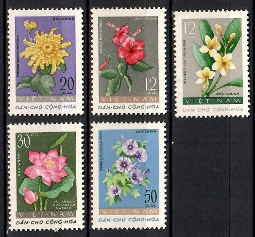 Znaczek Wietnam 1962 Mi 206-210 Czyste **