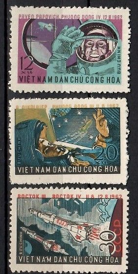 Znaczek Wietnam 1962 Mi 240-242 Czyste **