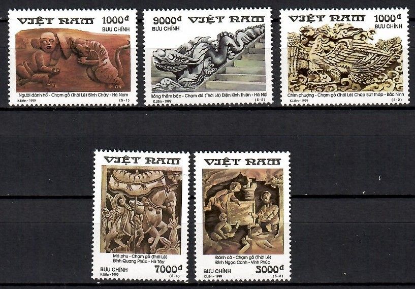 Znaczek Wietnam 1999 Mi 3004-3008 Czyste **