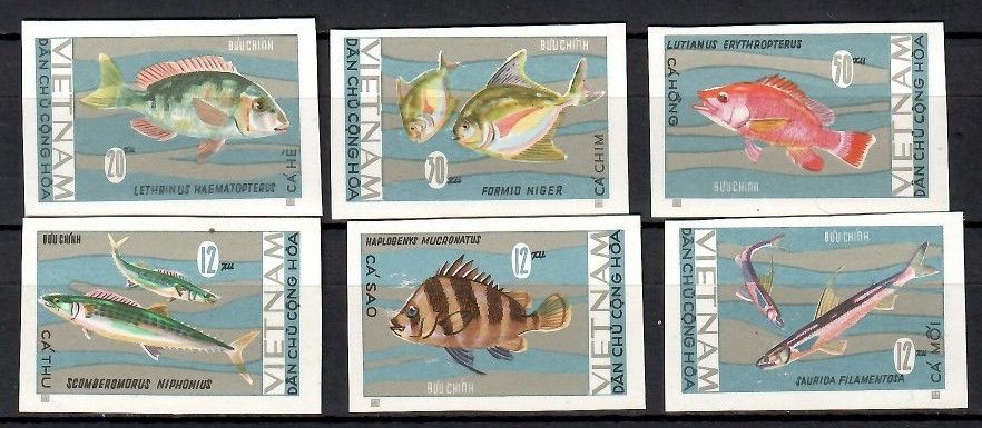 Znaczek Wietnam 1967 Mi 485-490B Czyste **
