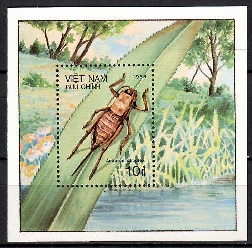 Znaczek Wietnam 1987 Mi bl 53 Czyste **