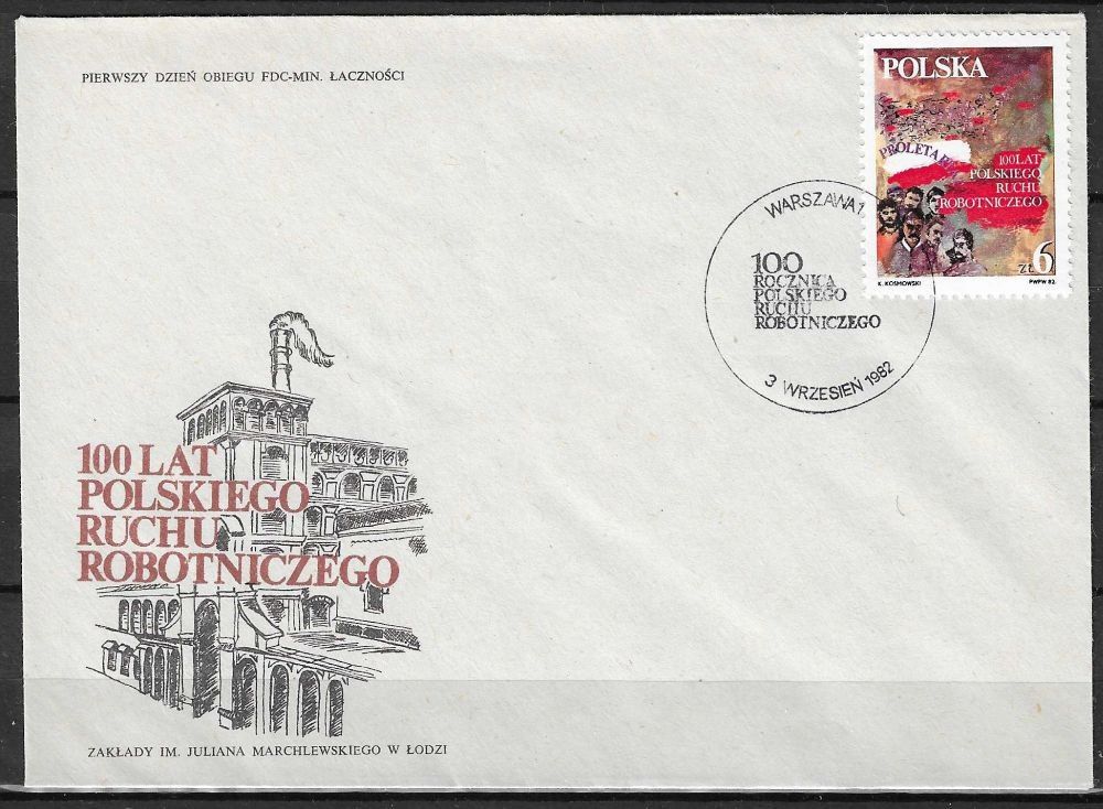 Znaczek Polska 1982 Mi 2821 Fi 2673 FDC