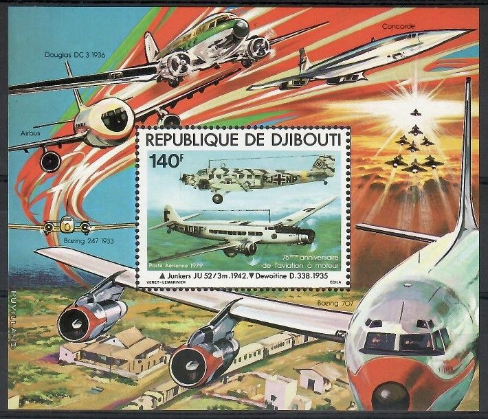 Znaczek Dżibuti 1979 Mi bl 6 Czyste **