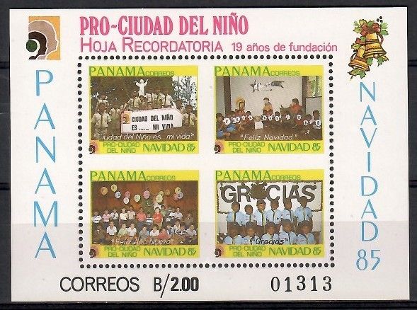 Znaczek Panama 1985 Mi zwa bl 8 Czyste **