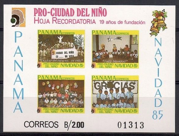 Znaczek Panama 1985 Mi zwa bl 8B Czyste **