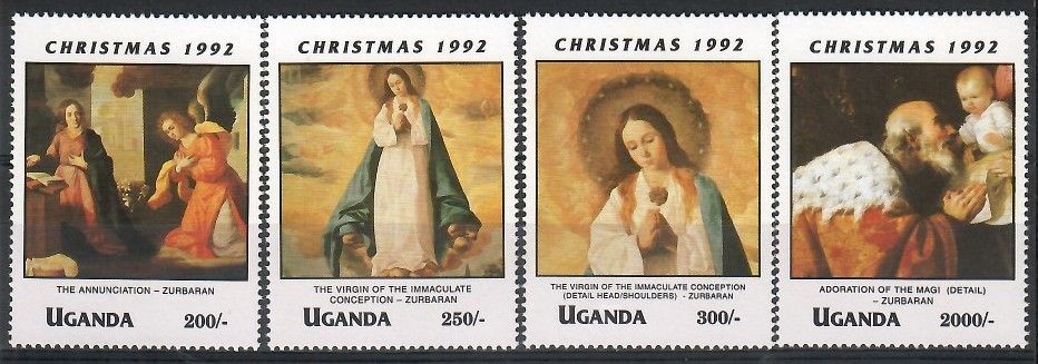 Znaczek Uganda 1992 Mi 1167-1169+1173 Czyste **
