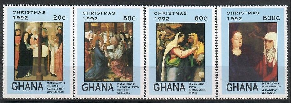 Znaczek Ghana 1992 Mi 1743-1745+1750 Czyste **
