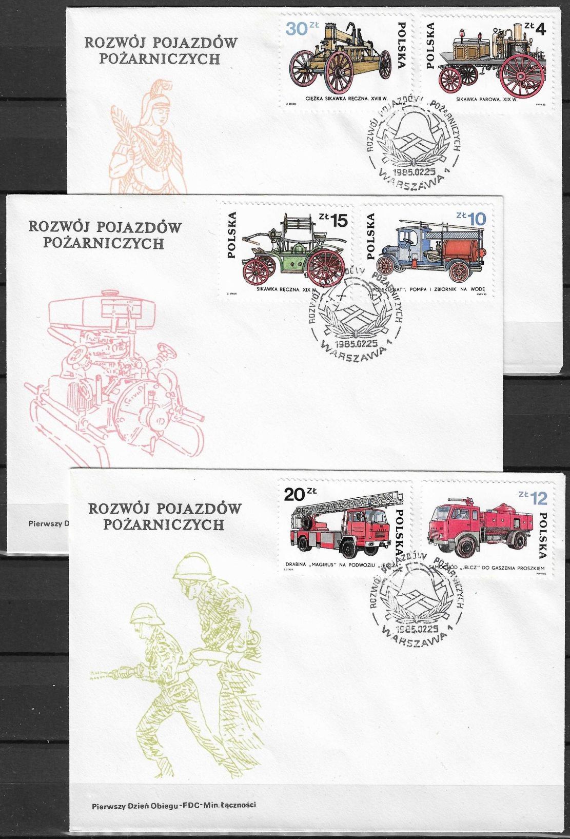 Znaczek Polska 1985 Mi 2961-2966 Fi 2813-2818 FDC