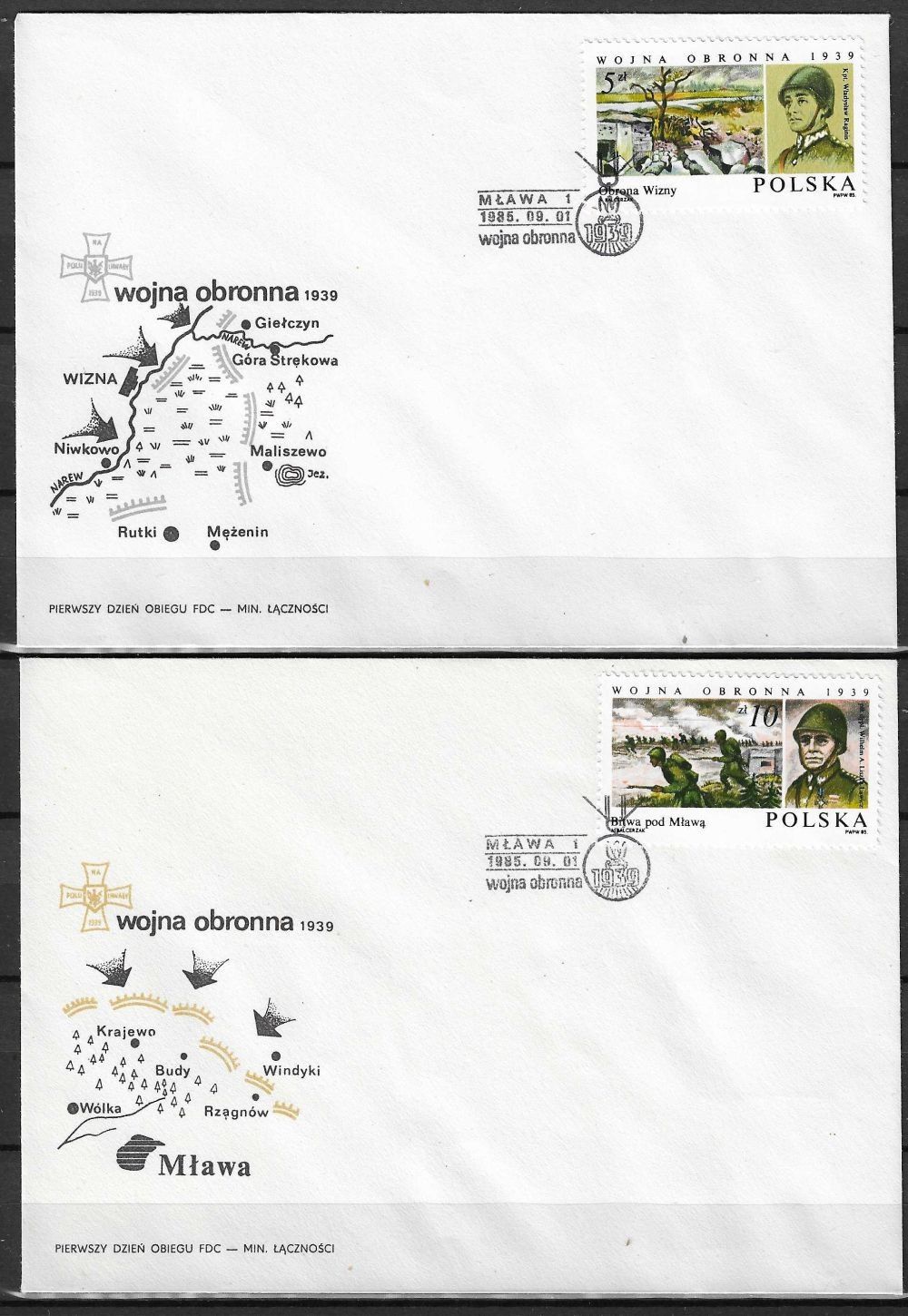 Znaczek Polska 1985 Mi 2991-2992 Fi 2843-2844 FDC