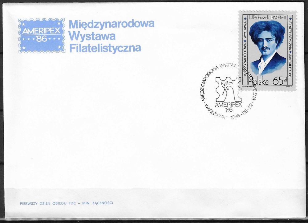 Znaczek Polska 1986 Mi 3027 Fi 2879 FDC