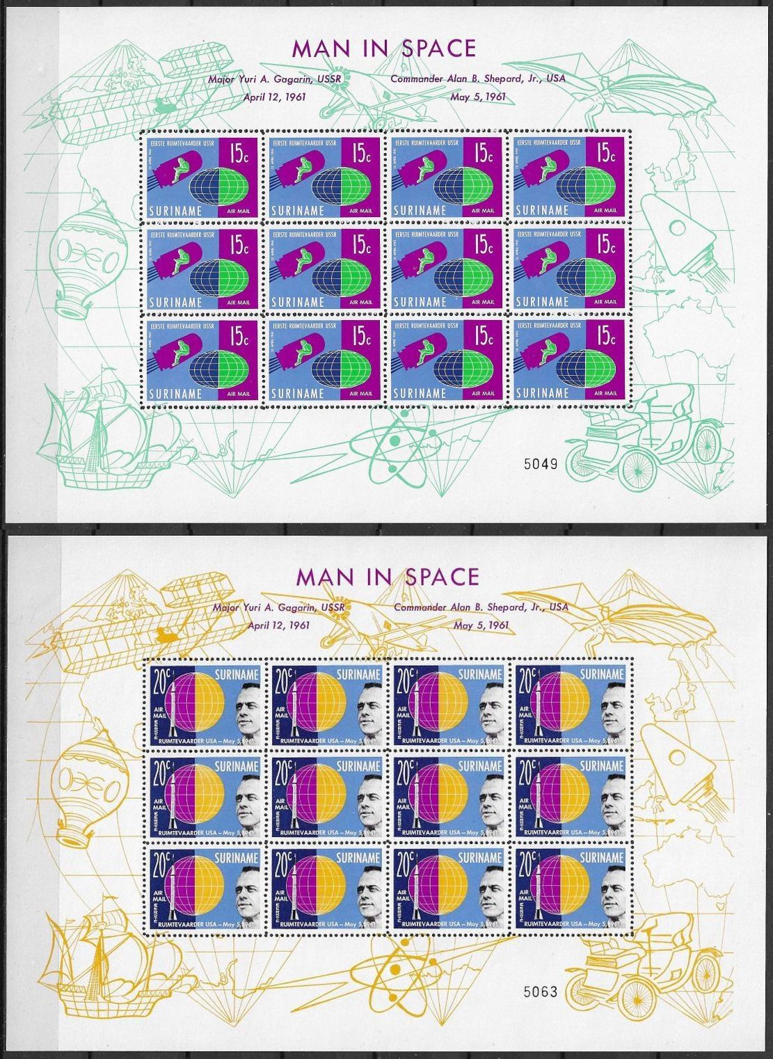Znaczek Surinam 1961 Mi ark 406-407 Czyste **