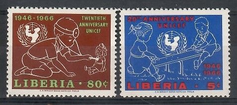 Znaczek Liberia 1966 Mi 667-668 Czyste **