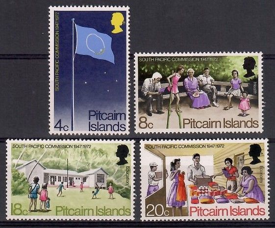 Znaczek Pitcairn 1972 Mi 123-126 Czyste **