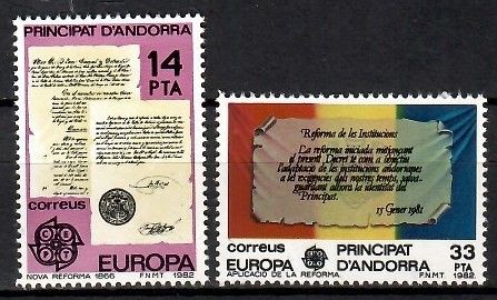 Znaczek Andora (hiszpańska) 1982 Mi 153-154 Czyste **