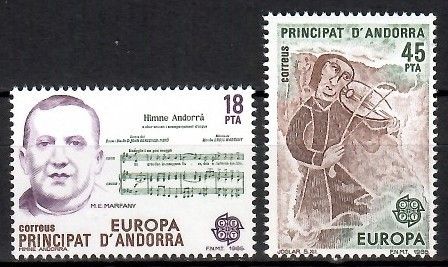 Znaczek Andora (hiszpańska) 1985 Mi 181-182 Czyste **
