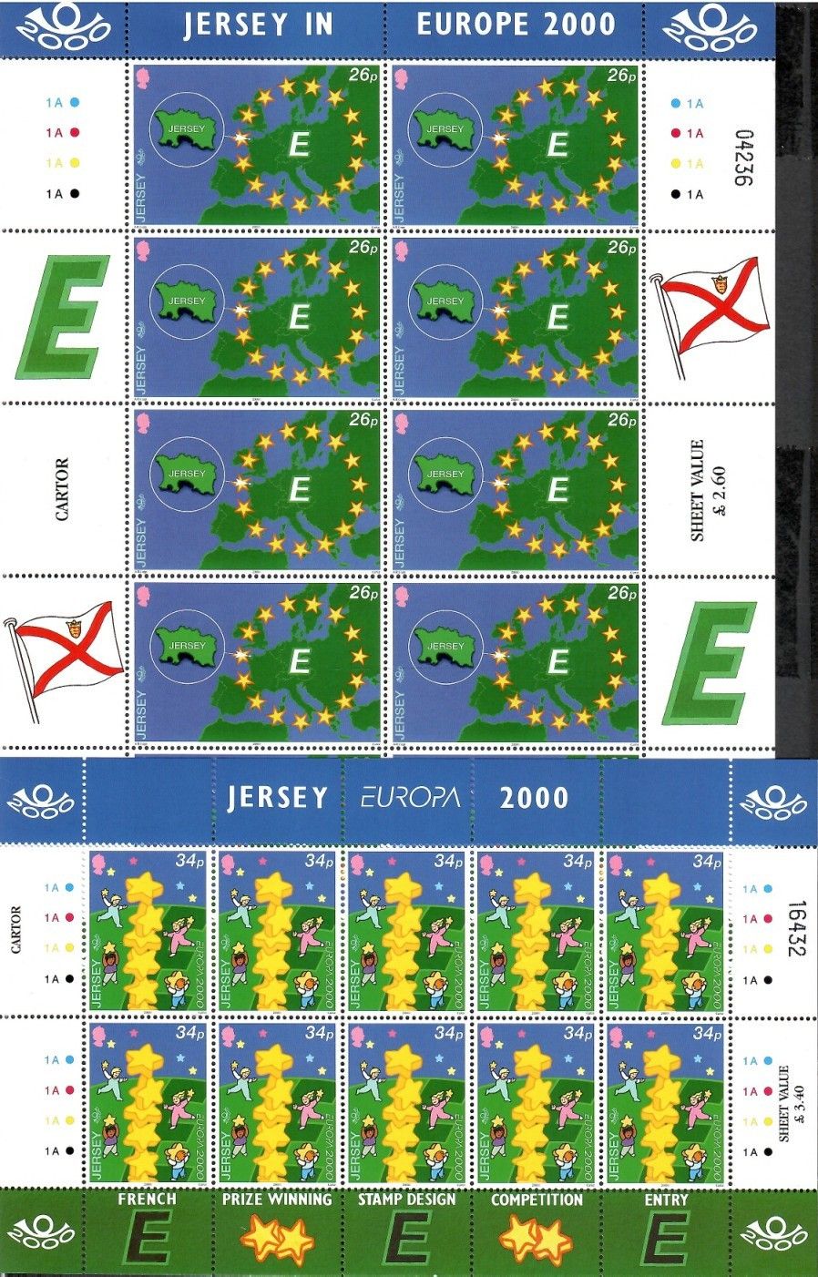 Znaczek Jersey 2000 Mi ark 922-923 Czyste **
