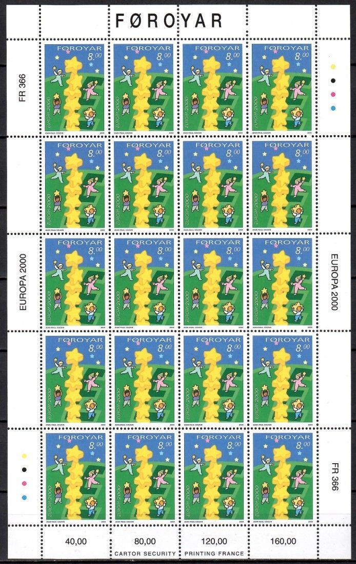 Znaczek Wyspy Owcze 2000 Mi ark 374 Czyste **