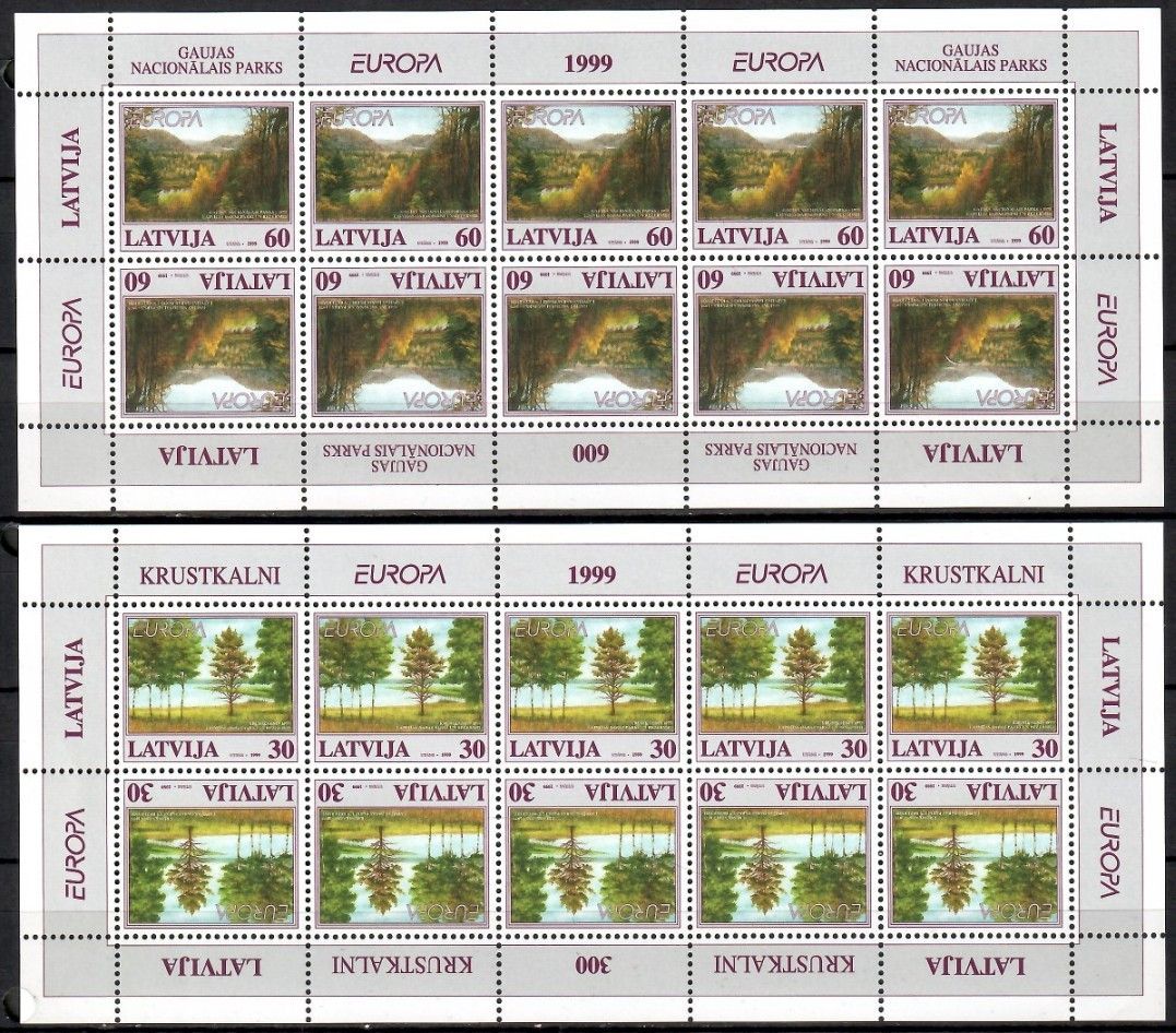 Znaczek Łotwa 1999 Mi ark 496-497 Czyste **