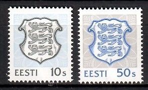 Znaczek Estonia 1993 Mi 204-205Av Czyste **