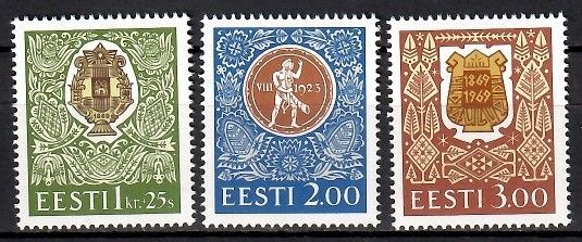 Znaczek Estonia 1994 Mi 225-227 Czyste **