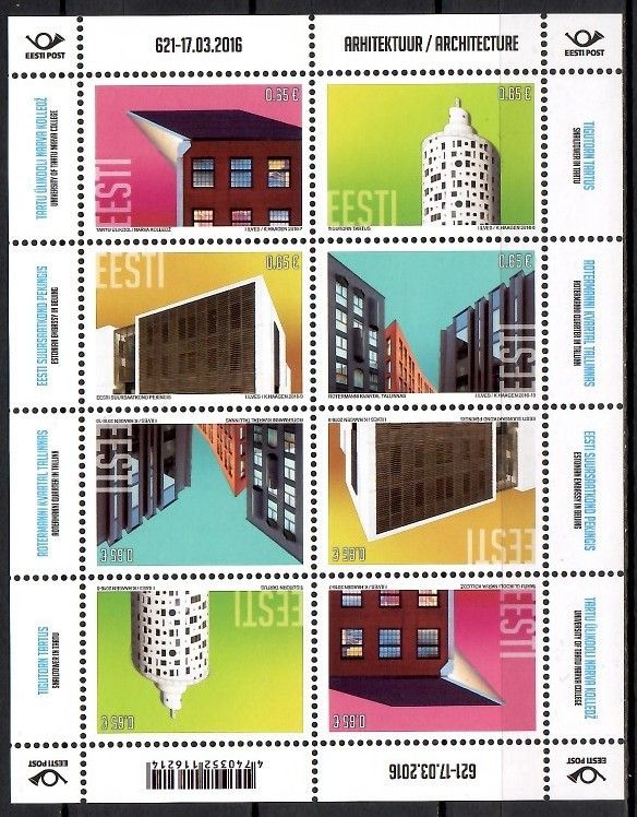 Znaczek Estonia 2016 Mi ark 852-855 Czyste **