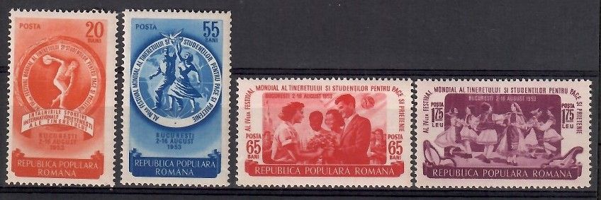 Znaczek Rumunia 1953 Mi 1435-1438 Czyste **