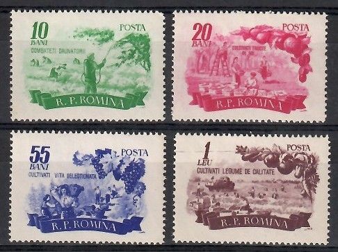 Znaczek Rumunia 1955 Mi 1539-1542 Czyste **