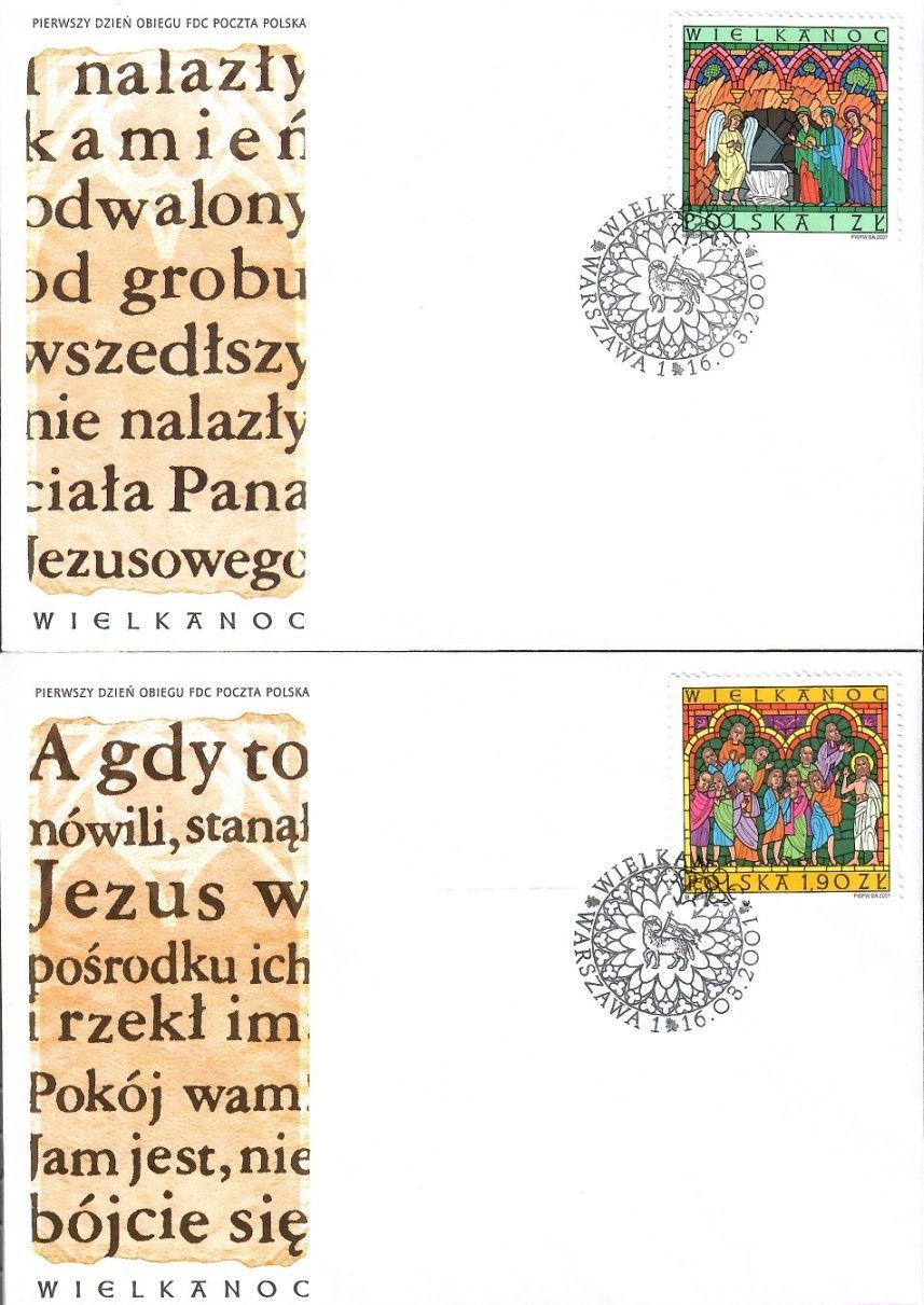 Znaczek Polska 2001 Mi 3883-3884 Fi 3733-3734 FDC