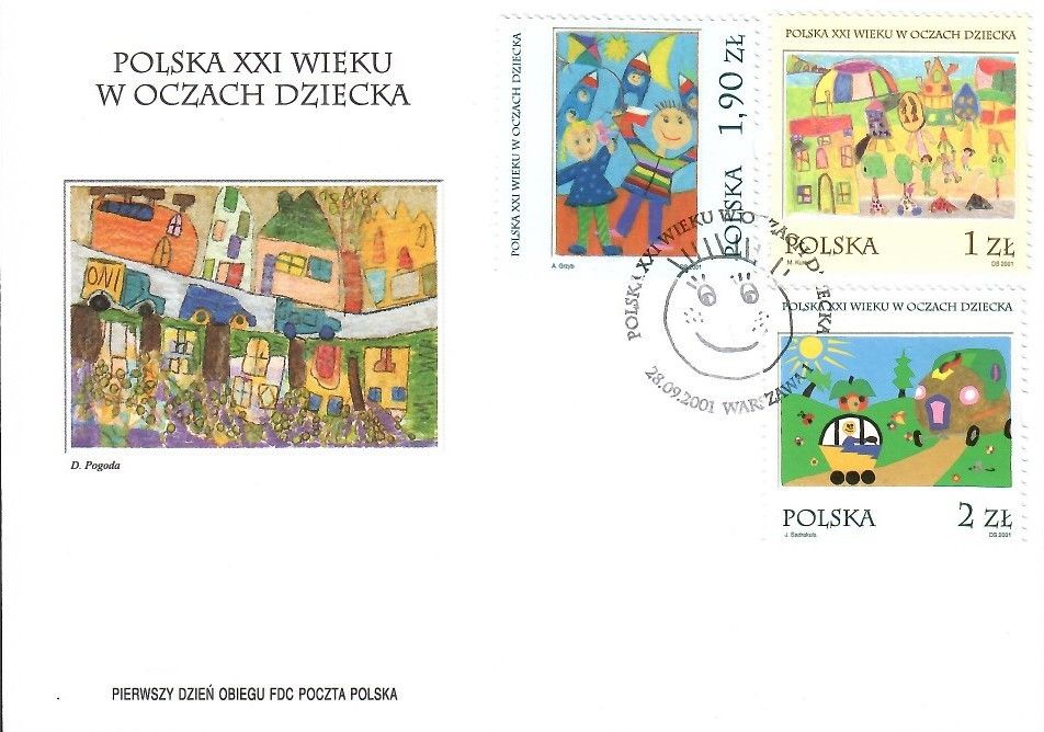 Znaczek Polska 2001 Mi 3921-3923 Fi 3771-3773 FDC