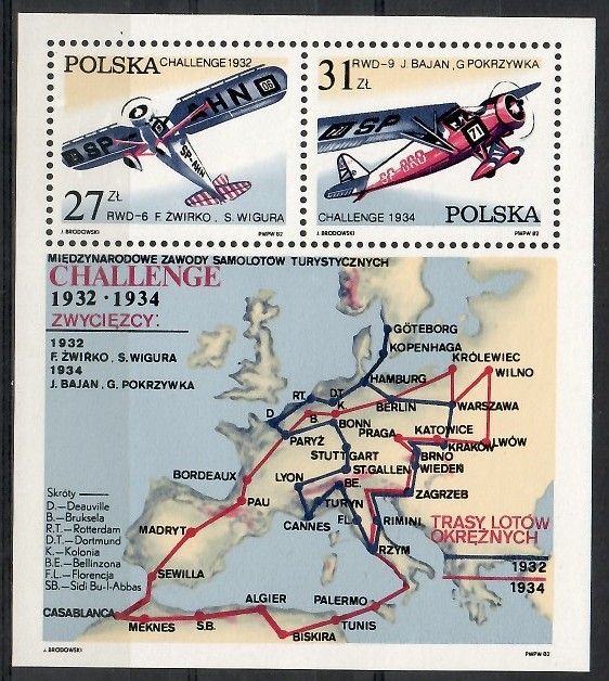 Znaczek Polska 1982 Mi bl 87 Fi bl 117 Czyste **