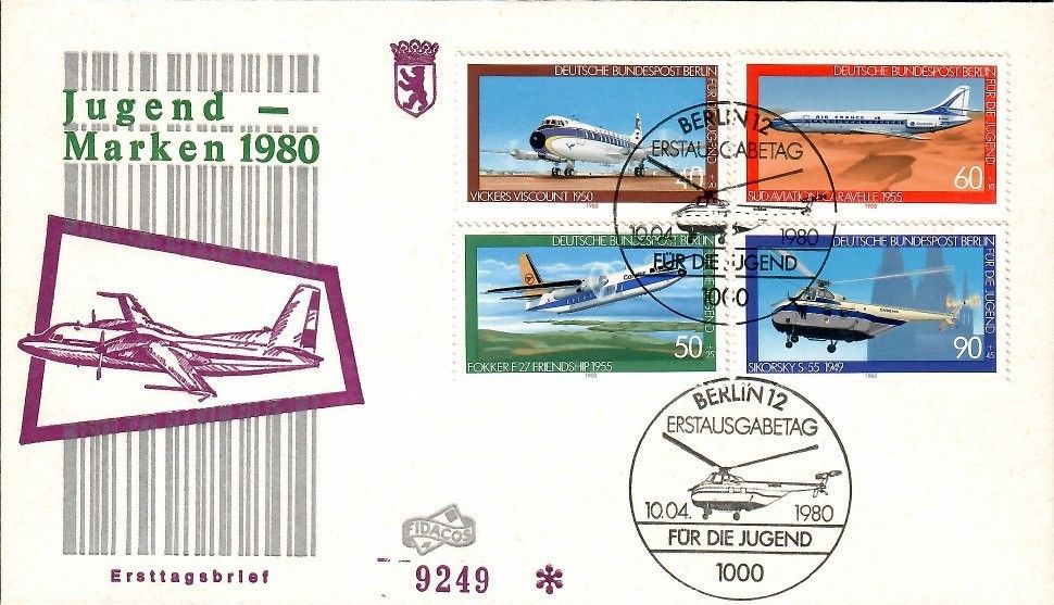 Znaczek Berlin, Niemcy 1980 Mi 617-620 FDC