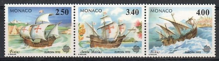 Znaczek Monako 1992 Mi 2070-2072 Czyste **