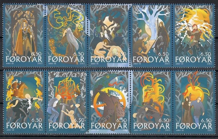 Znaczek Wyspy Owcze 2003 Mi 436-445 Czyste **