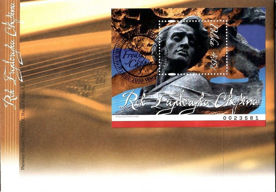 Znaczek Polska 2010 Mi bl 192 Fi bl 223B FDC