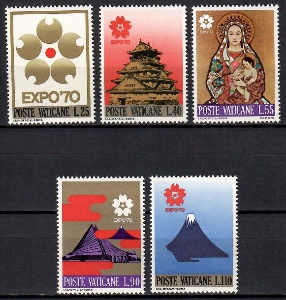 Znaczek Watykan 1970 Mi 556-560 Czyste **