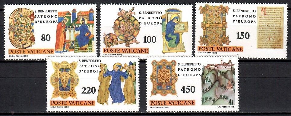Znaczek Watykan 1980 Mi 759-763 Czyste **