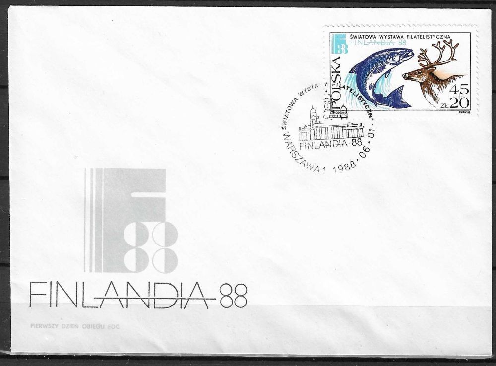 Znaczek Polska 1988 Mi 3148 Fi 3000 FDC